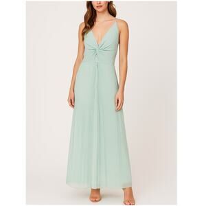 Topshop Mint Green Silver Polka Dot Twist Front Maxi Dress Women’s Size 6